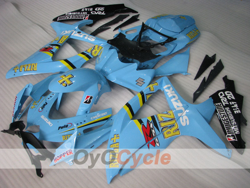 Injection Fairing kit for 08-10 GSX R600 - Blue, Black - Rizla+ #OYO87901674