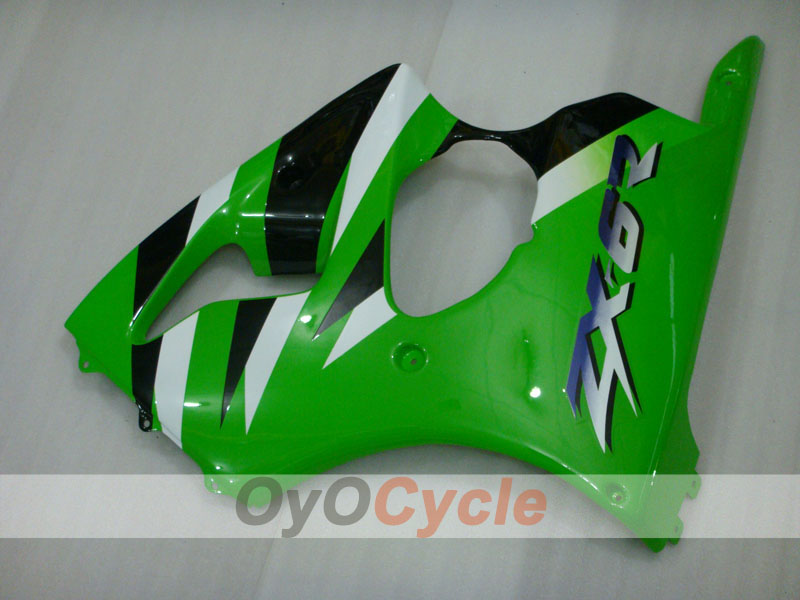 Injection Fairing kit for 00-02 NINJA ZX-6R - Green, Black - Factory Style #OYO87901696