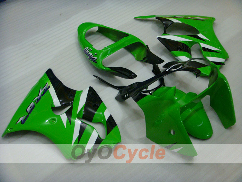 Injection Fairing kit for 00-02 NINJA ZX-6R - Green, Black - Factory Style #OYO87901696