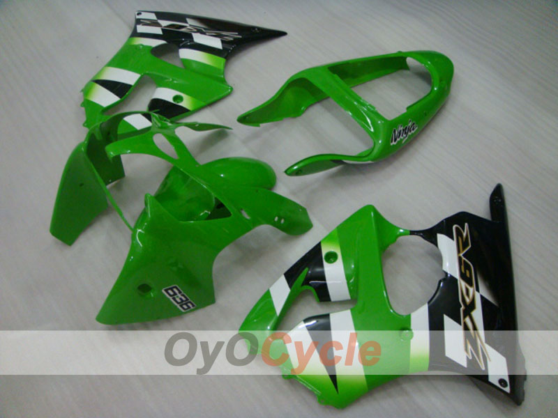 Injection Fairing kit for 00-02 NINJA ZX-6R - Green, White - Factory Style #OYO87901706