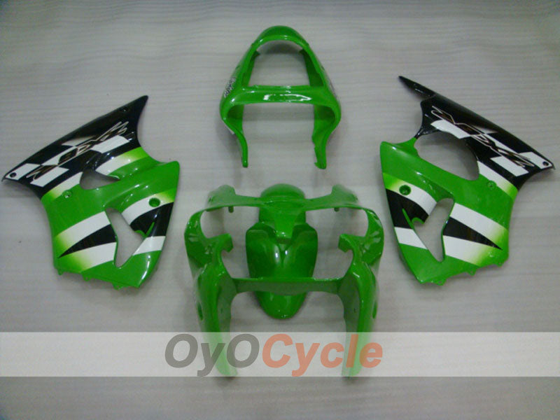 Injection Fairing kit for 00-02 NINJA ZX-6R - Green, White - Factory Style #OYO87901706