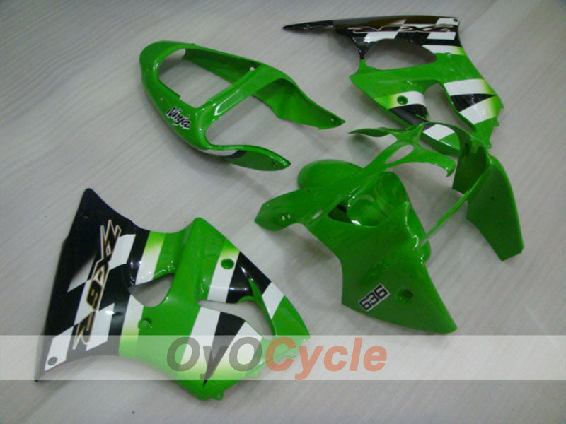 Injection Fairing kit for 00-02 NINJA ZX-6R - Green, White - Factory Style #OYO87901706