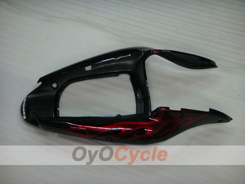 Injection Fairing kit for 00-02 NINJA ZX-6R - Red, Black - Flame #OYO87901711