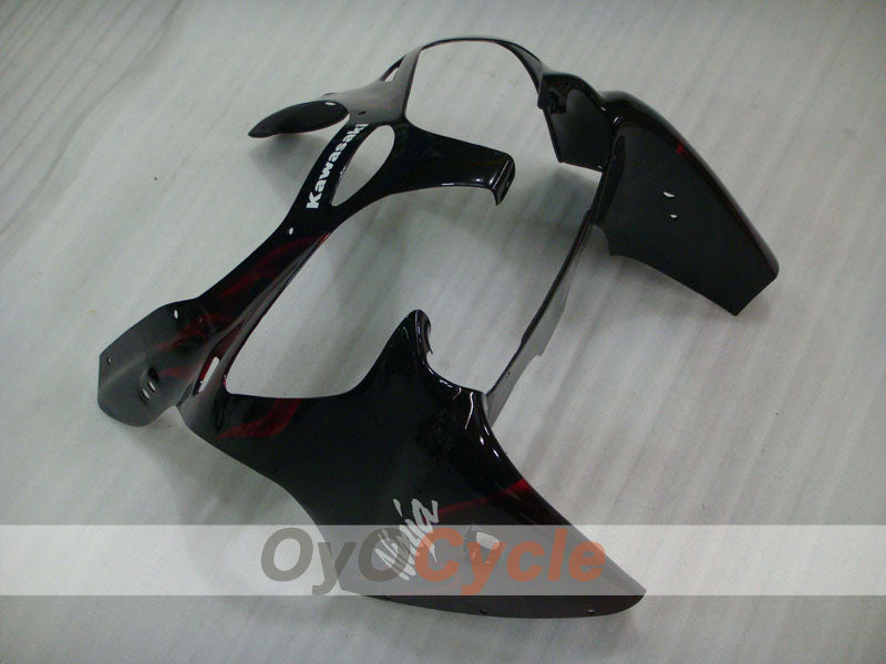 Injection Fairing kit for 00-02 NINJA ZX-6R - Red, Black - Flame #OYO87901711