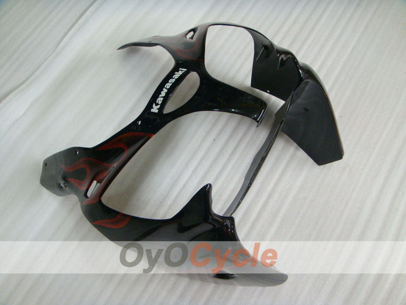 Injection Fairing kit for 00-02 NINJA ZX-6R - Orange, Black - Flame #OYO87901713