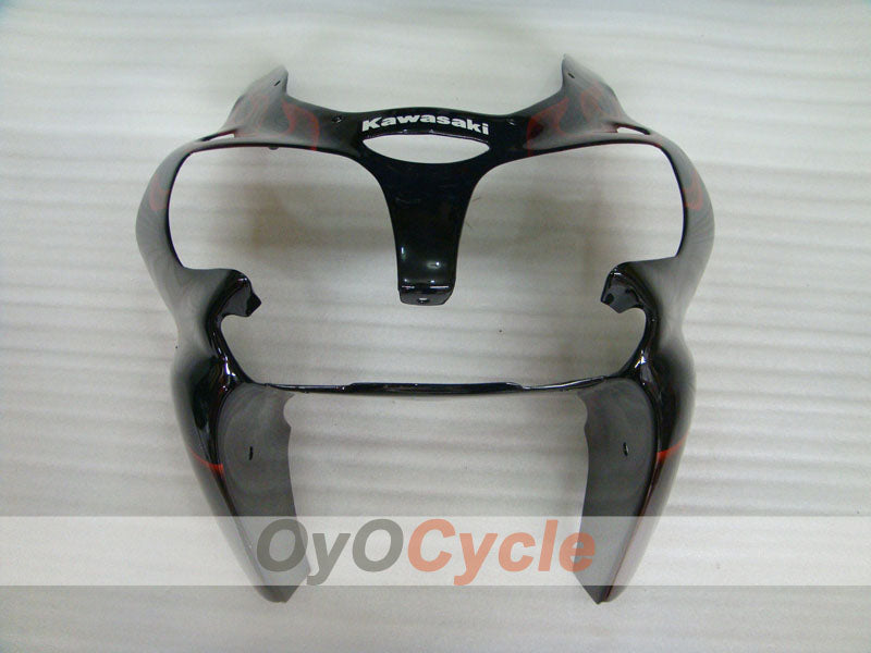 Injection Fairing kit for 00-02 NINJA ZX-6R - Orange, Black - Flame #OYO87901713