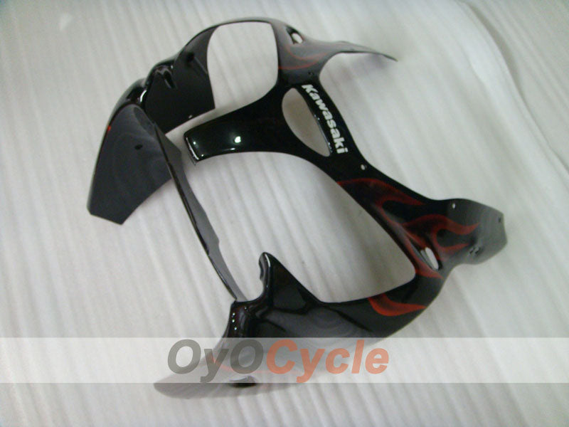 Injection Fairing kit for 00-02 NINJA ZX-6R - Orange, Black - Flame #OYO87901713