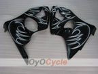Injection Fairing kit for 00-02 NINJA ZX-6R - White, Black - Flame #OYO87901714