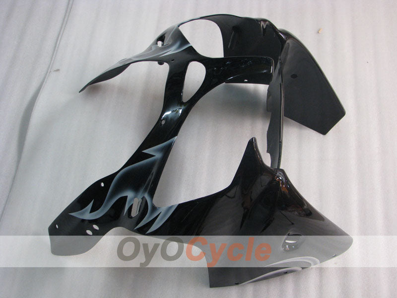 Injection Fairing kit for 00-02 NINJA ZX-6R - White, Black - Flame #OYO87901714