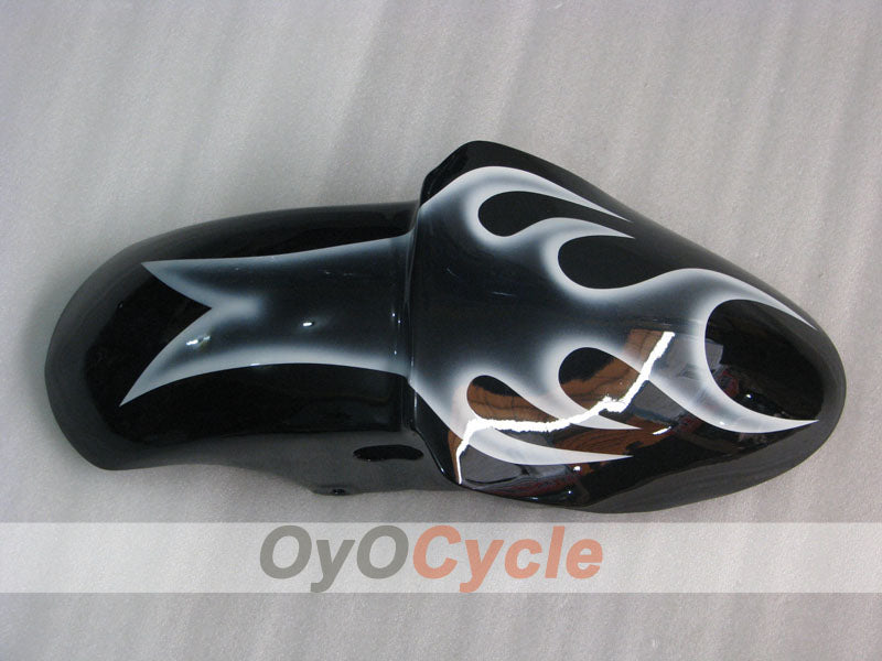 Injection Fairing kit for 00-02 NINJA ZX-6R - White, Black - Flame #OYO87901714