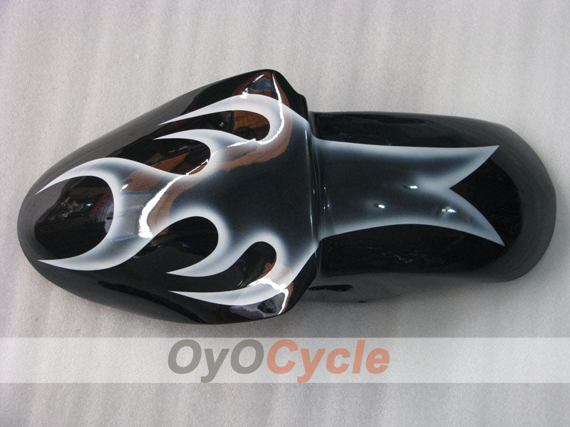 Injection Fairing kit for 00-02 NINJA ZX-6R - White, Black - Flame #OYO87901714