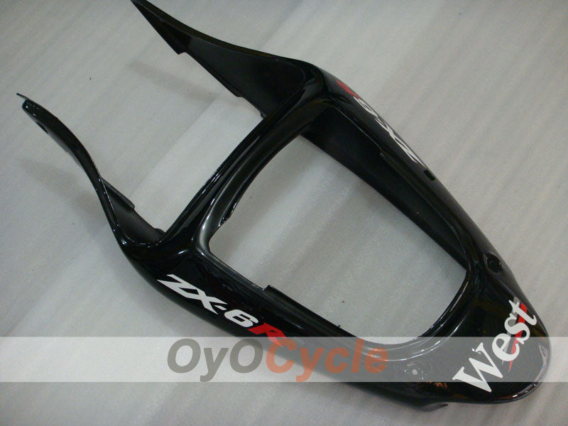 Injection Fairing kit for 00-02 NINJA ZX-6R - White, Black - West #OYO87901752