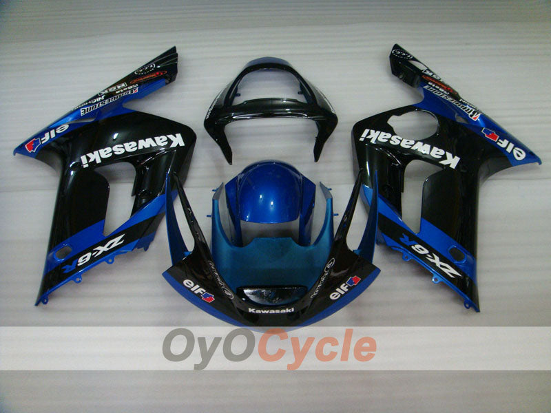 Injection Fairing kit for 03-04 NINJA ZX-6R - Blue, Black - Factory Style #OYO87901781