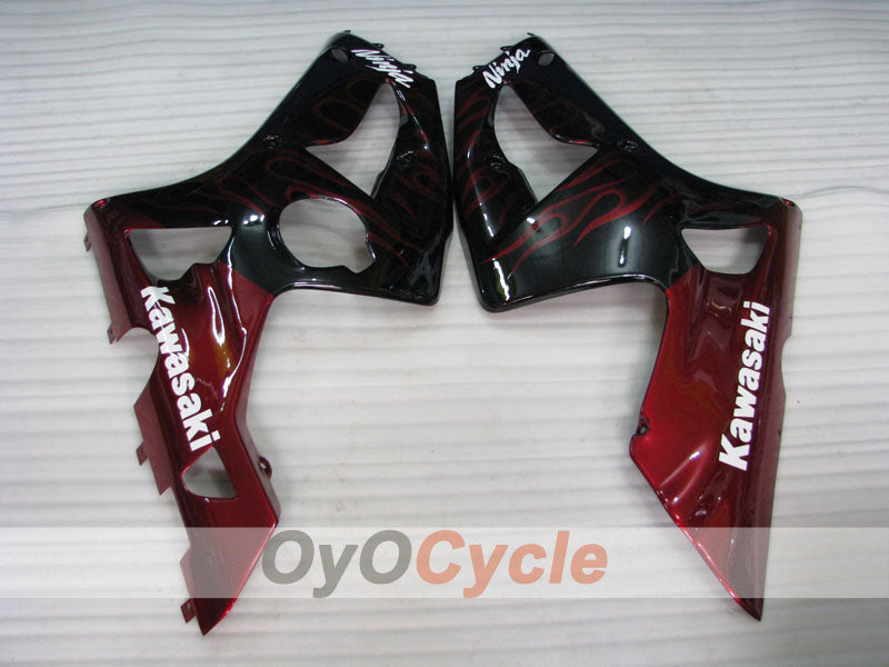 Injection Fairing kit for 03-04 NINJA ZX-6R - Red, Black - Flame #OYO87901804