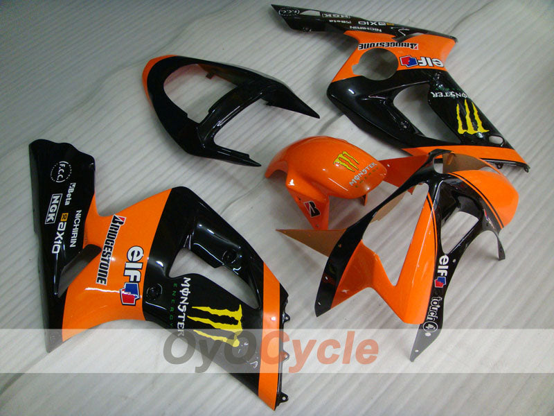 Injection Fairing kit for 03-04 NINJA ZX-6R - Orange, Black - Monster #OYO87901811 Main image