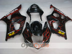 Injection Fairing kit for 03-04 GSX R1000 - Red, Black - Flame #OYO87901834
