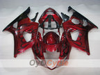 Injection Fairing kit for 03-04 GSX R1000 - Red, Black - Flame #OYO87901836