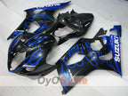 Injection Fairing kit for 03-04 GSX R1000 - Blue, Black - Flame #OYO87901837