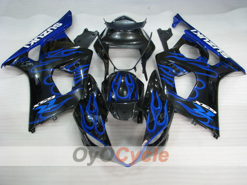 Injection Fairing kit for 03-04 GSX R1000 - Blue, Black - Flame #OYO87901837