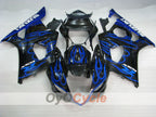 Injection Fairing kit for 03-04 GSX R1000 - Blue, Black - Flame #OYO87901837