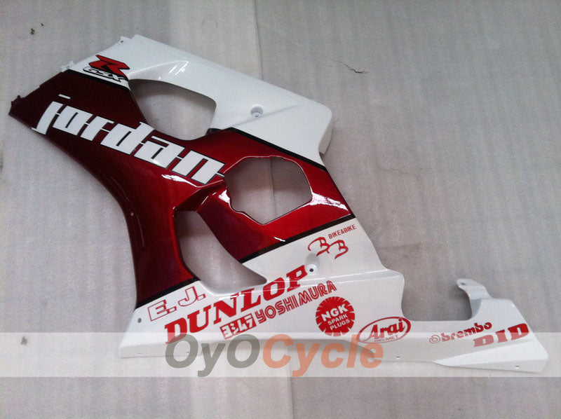 Injection Fairing kit for 03-04 GSX R1000 - Red, White - Jordan #OYO87901839