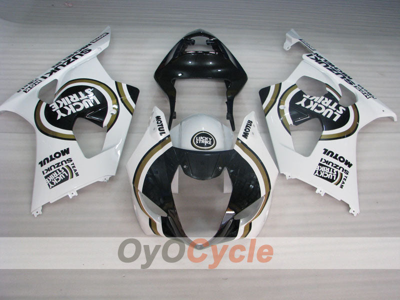Injection Fairing kit for 03-04 GSX R1000 - White, Black - Lucky Strike #OYO87901840