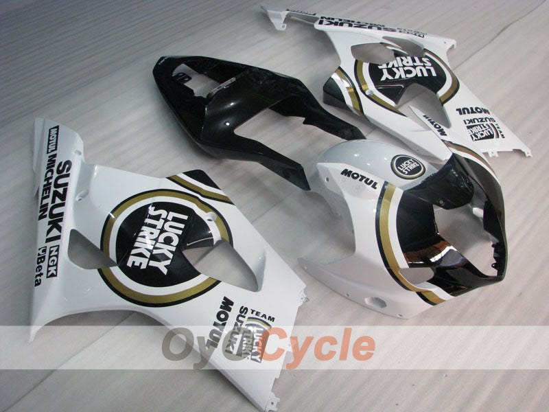 Injection Fairing kit for 03-04 GSX R1000 - White, Black - Lucky Strike #OYO87901840