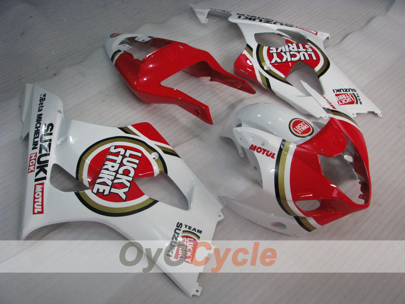 Injection Fairing kit for 03-04 GSX R1000 - Red, White - Lucky Strike #OYO87901843 Main image