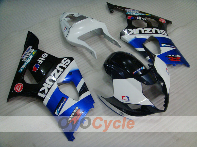Injection Fairing kit for 03-04 GSX R1000 - White, Black - MOTOREX #OYO87901845