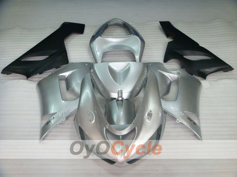 Injection Fairing kit for 05-06 NINJA ZX-6R - Black, Silver - Factory Style #OYO87901850