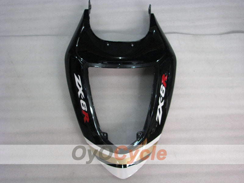 Injection Fairing kit for 05-06 NINJA ZX-6R - White, Black - Lucky Strike #OYO87901871