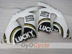 Injection Fairing kit for 05-06 NINJA ZX-6R - White, Black - Lucky Strike #OYO87901871