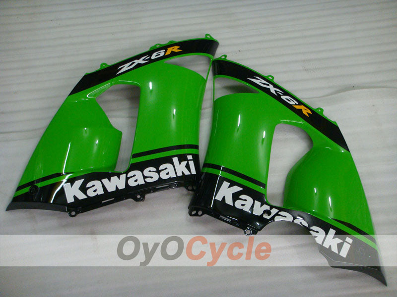 Injection Fairing kit for 05-06 NINJA ZX-6R - Green, Black - Nakano #OYO87901889