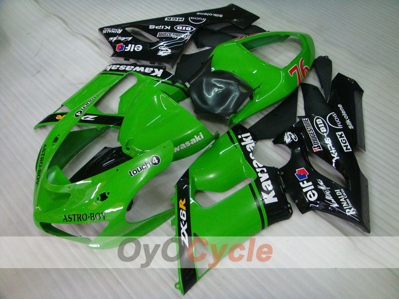 Injection Fairing kit for 05-06 NINJA ZX-6R - Green, Black - Nakano #OYO87901889