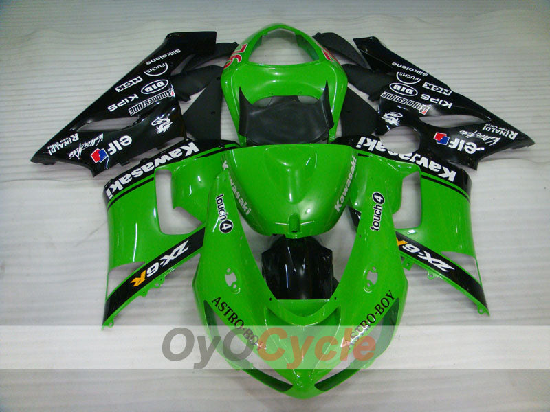 Injection Fairing kit for 05-06 NINJA ZX-6R - Green, Black - Nakano #OYO87901889