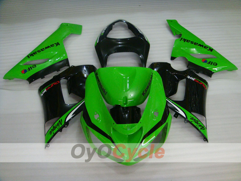 Injection Fairing kit for 05-06 NINJA ZX-6R - Green, Black - Nakano #OYO87901890