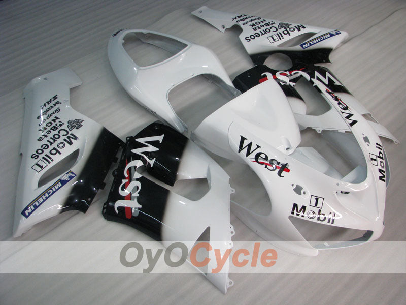 Injection Fairing kit for 05-06 NINJA ZX-6R - White, Black - West #OYO87901897