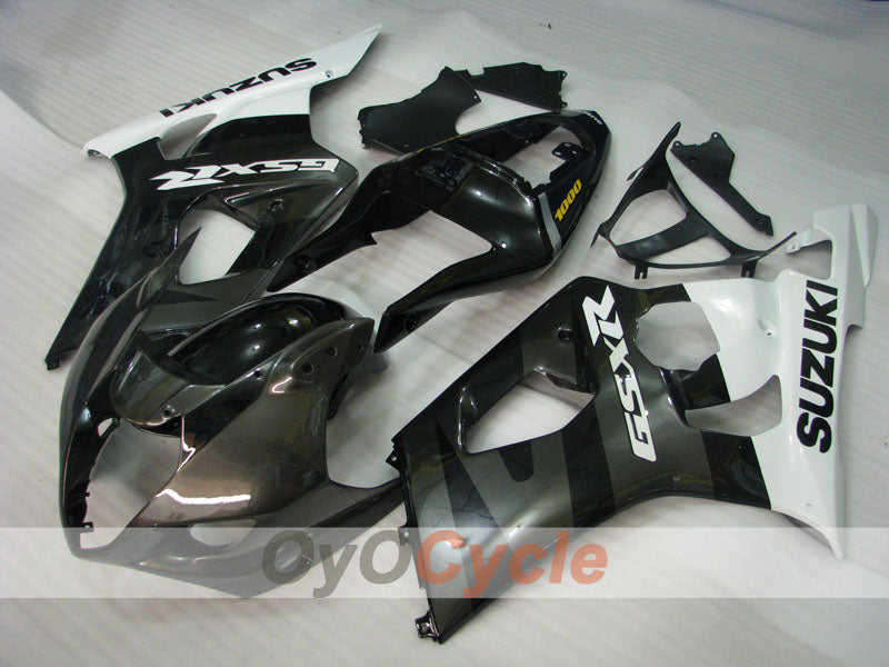 Injection Fairing kit for 03-04 GSX R1000 - White, Black - Factory Style #OYO87901907