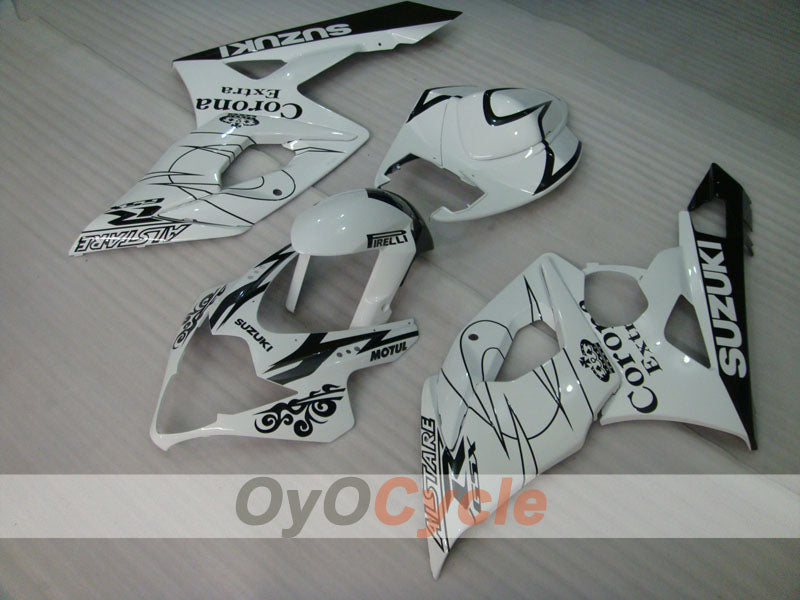 Injection Fairing kit for 05-06 GSX R1000 - White, Black - Corona, MOTUL #OYO87901945