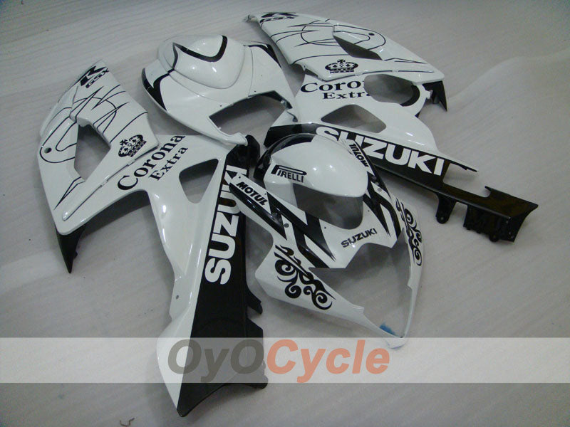 Injection Fairing kit for 05-06 GSX R1000 - White, Black - Corona, MOTUL #OYO87901946 Main image