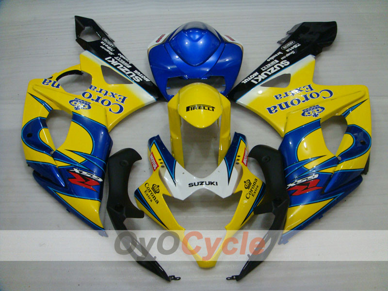 Injection Fairing kit for 05-06 GSX R1000 - Yellow, Blue - Corona, MOTUL #OYO87901948 Secondary image