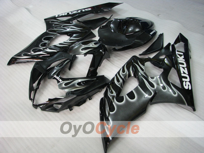 Injection Fairing kit for 05-06 GSX R1000 - White, Black - Flame #OYO87901969