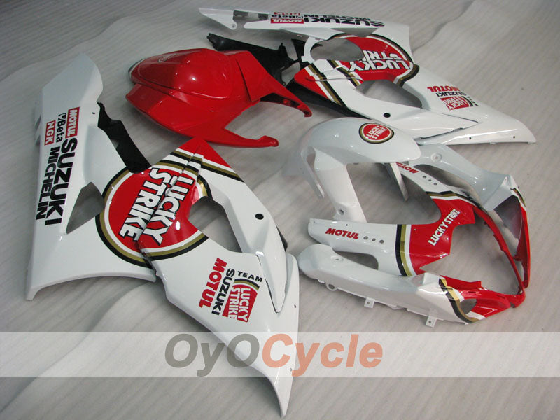 Injection Fairing kit for 05-06 GSX R1000 - Red, White - Lucky Strike, MICHELIN, MOTUL #OYO87901979 Main image