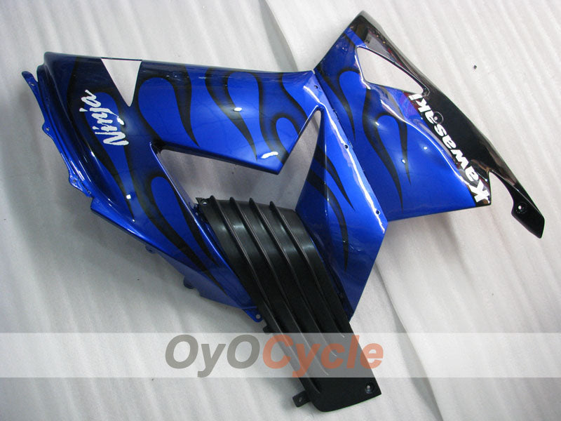 Injection Fairing kit for 06-11 NINJA ZX-14R - Blue, Black - Flame #OYO87902009