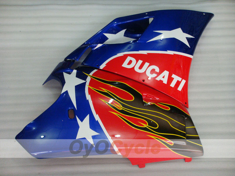 Injection Fairing kit for 94-02 Ducati 748 - Red, Silver - Flame #OYO87902065