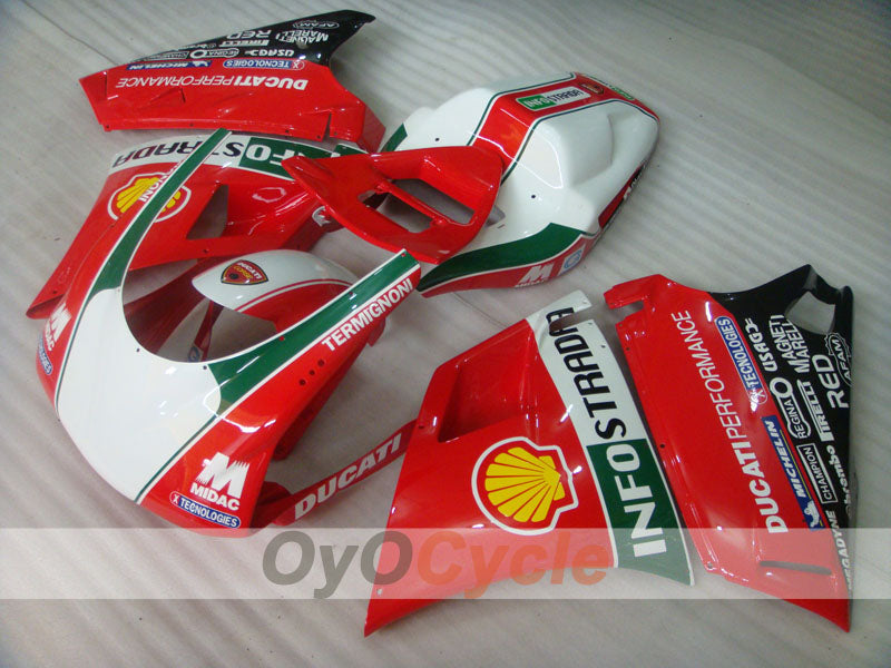 Injection Fairing kit for 94-02 Ducati 748 - Red, White - INFO STRADA #OYO87902068