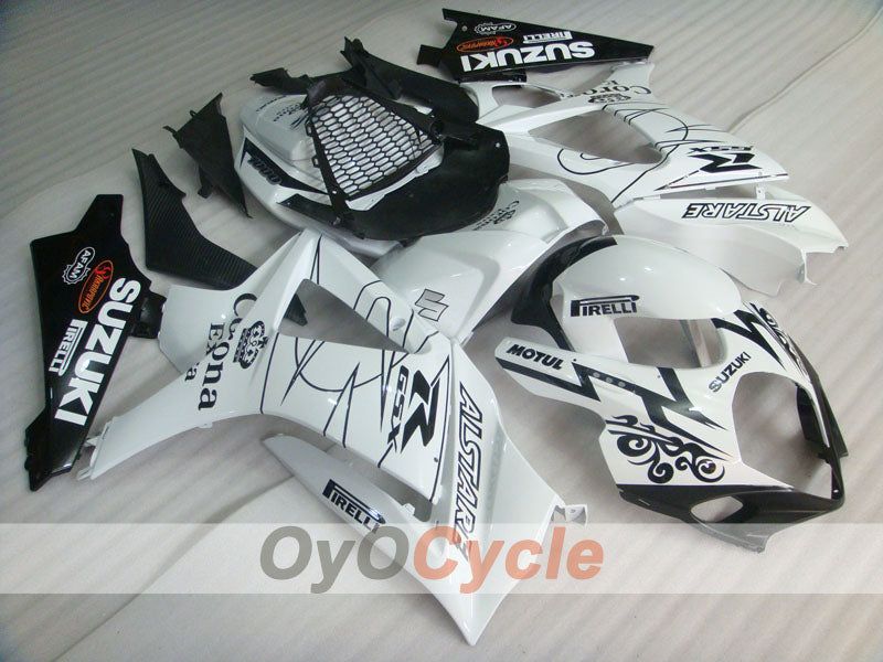 Injection Fairing kit for 07-08 GSX R1000 - White, Black - Corona, MOTUL #OYO87902079