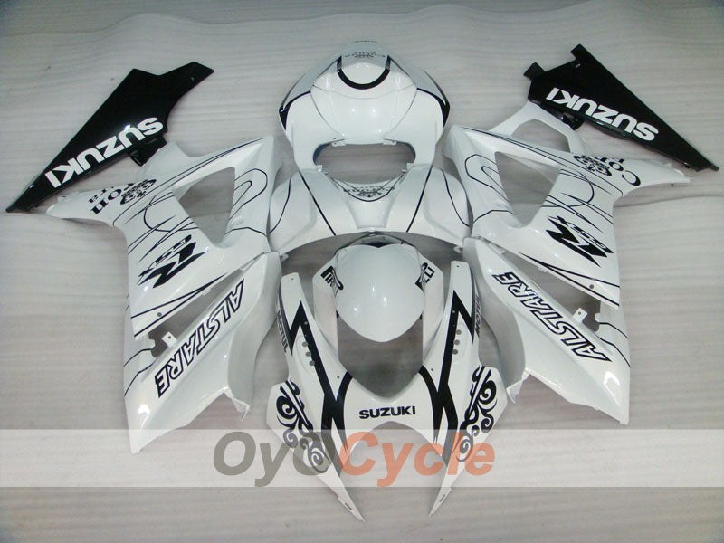 Injection Fairing kit for 07-08 GSX R1000 - White, Black - Corona, MOTUL #OYO87902083