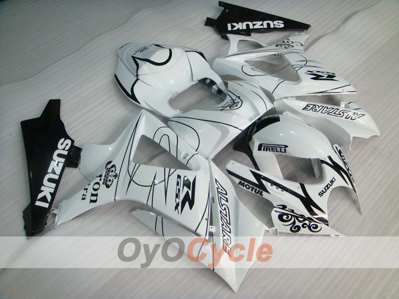 Injection Fairing kit for 07-08 GSX R1000 - White, Black - Corona, MOTUL #OYO87902083 Main image