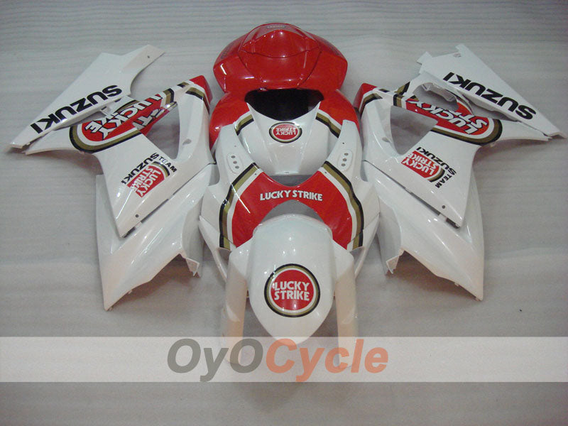 Injection Fairing kit for 07-08 GSX R1000 - Red, White - Lucky Strike, MOTUL #OYO87902107